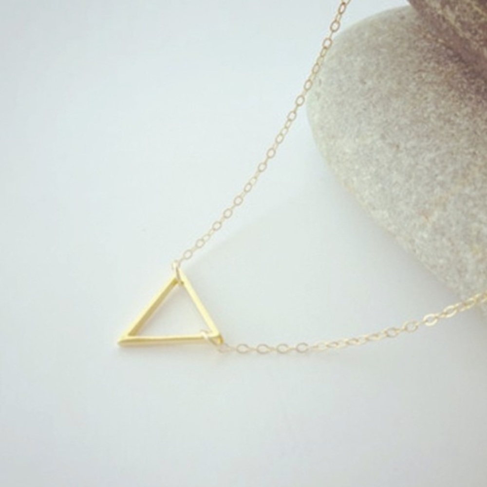 Delicate Gold Triangle Necklace